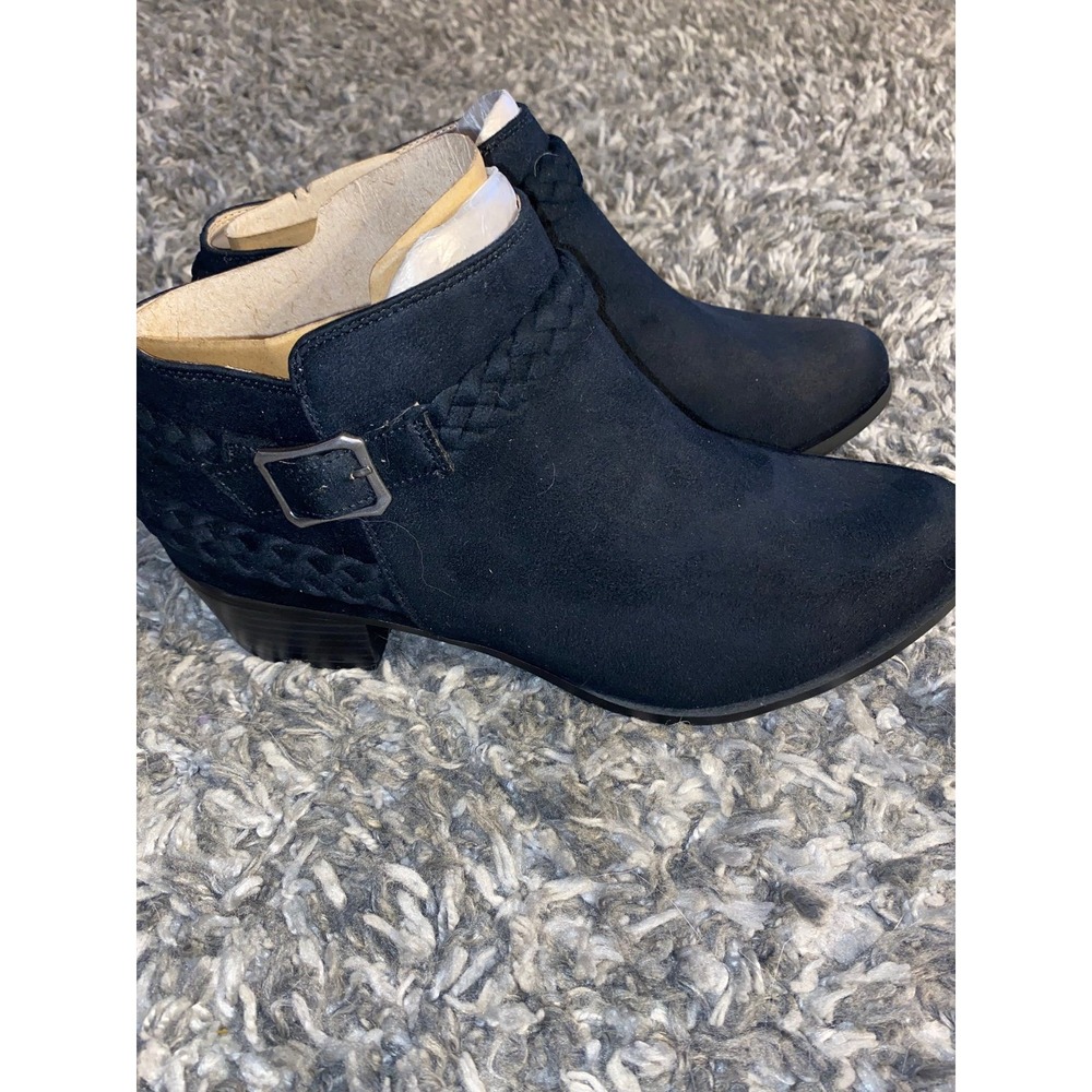 LifeStride Womens Adley Ankle Boot, Black, Micro‎ Suede, sz 10